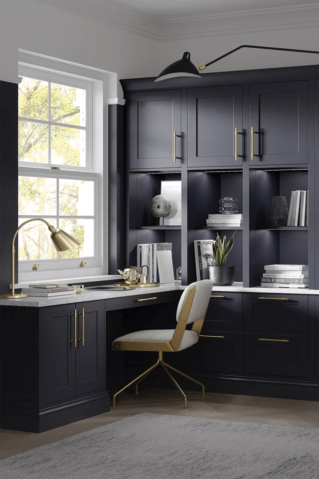 Navy and gold office